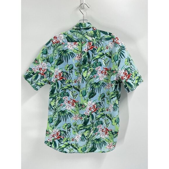 Ralph Lauren Sim Fit Cotton Hawaiian Shirt Tropical Resort Short Sleeve Sz Large - Picture 4 of 5